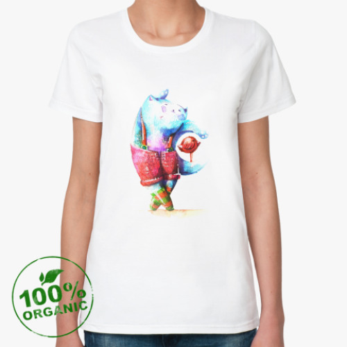 Женская футболка из органик-хлопка Танцующий кот
