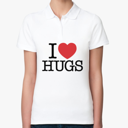 Женская рубашка поло I love HUGS