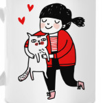 кот и девочка